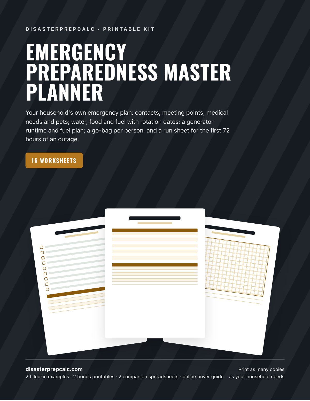 Cover: the whole planner in one printable PDF